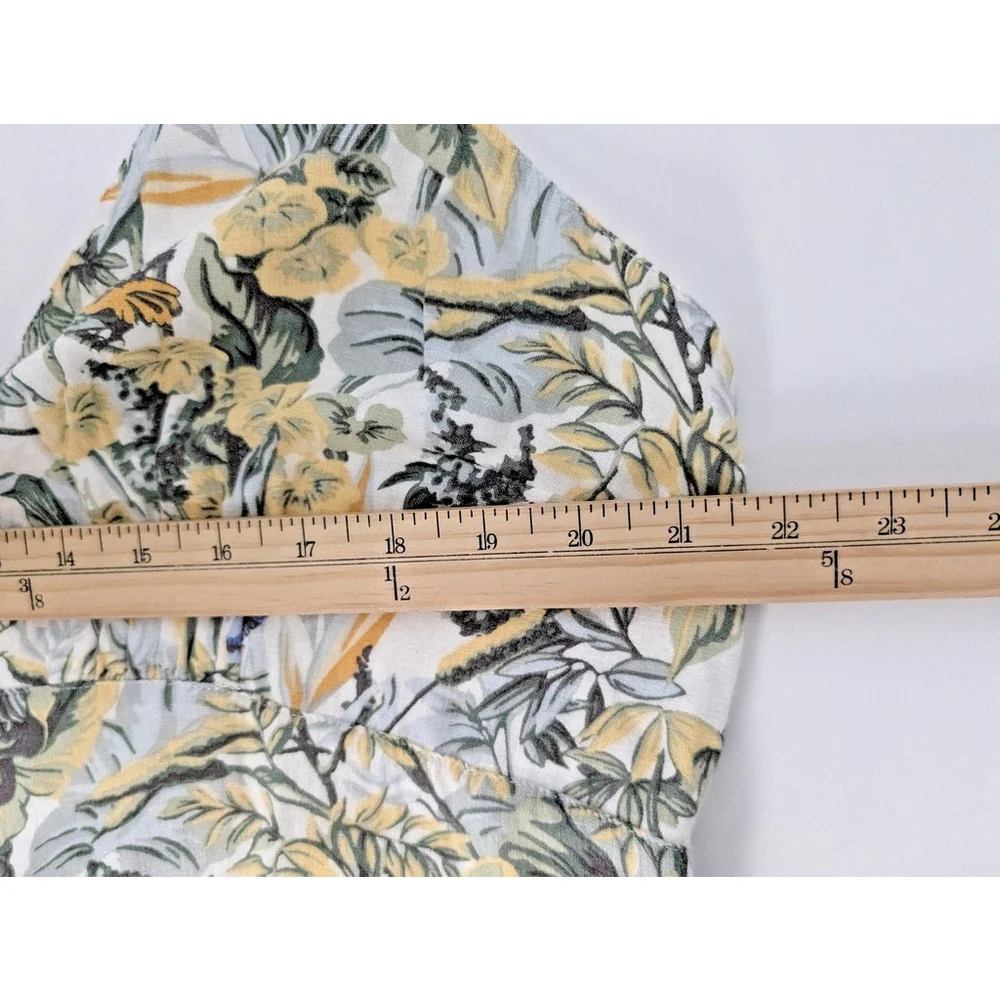 Abercrombie & Fitch Gabriella Linen Maxi Dress XXLP Floral Butterfly Cottagecore - Picture 11 of 13
